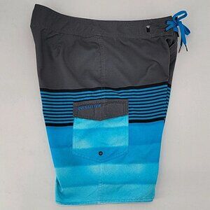 Quiksilver Board Shorts Gray & Electric Blue Size 32